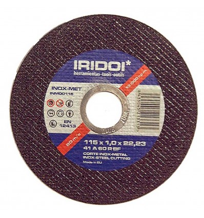 Disco corte metalIXST std superfino Ø115x1mm(Caja metál 10 UDS)-Iridoi