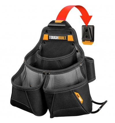 BOLSA MULTIUSOS GRANDE (9 HUECOS) + SOPORTE MARTILLO CON SISTEMA CLIPTECH - TOUGHBUILT