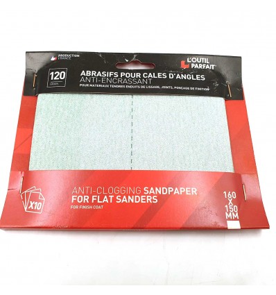 PAPEL DE LIJA PARA LIJADORA DE ESQUINAS GRANO 120 - PAQUETE 10 UDS